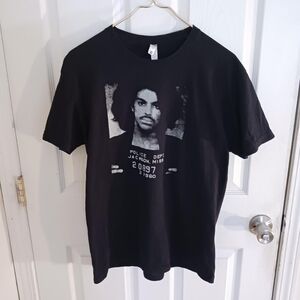 Next Level Apparel Prince Mugshot Black Graphic T-shirt